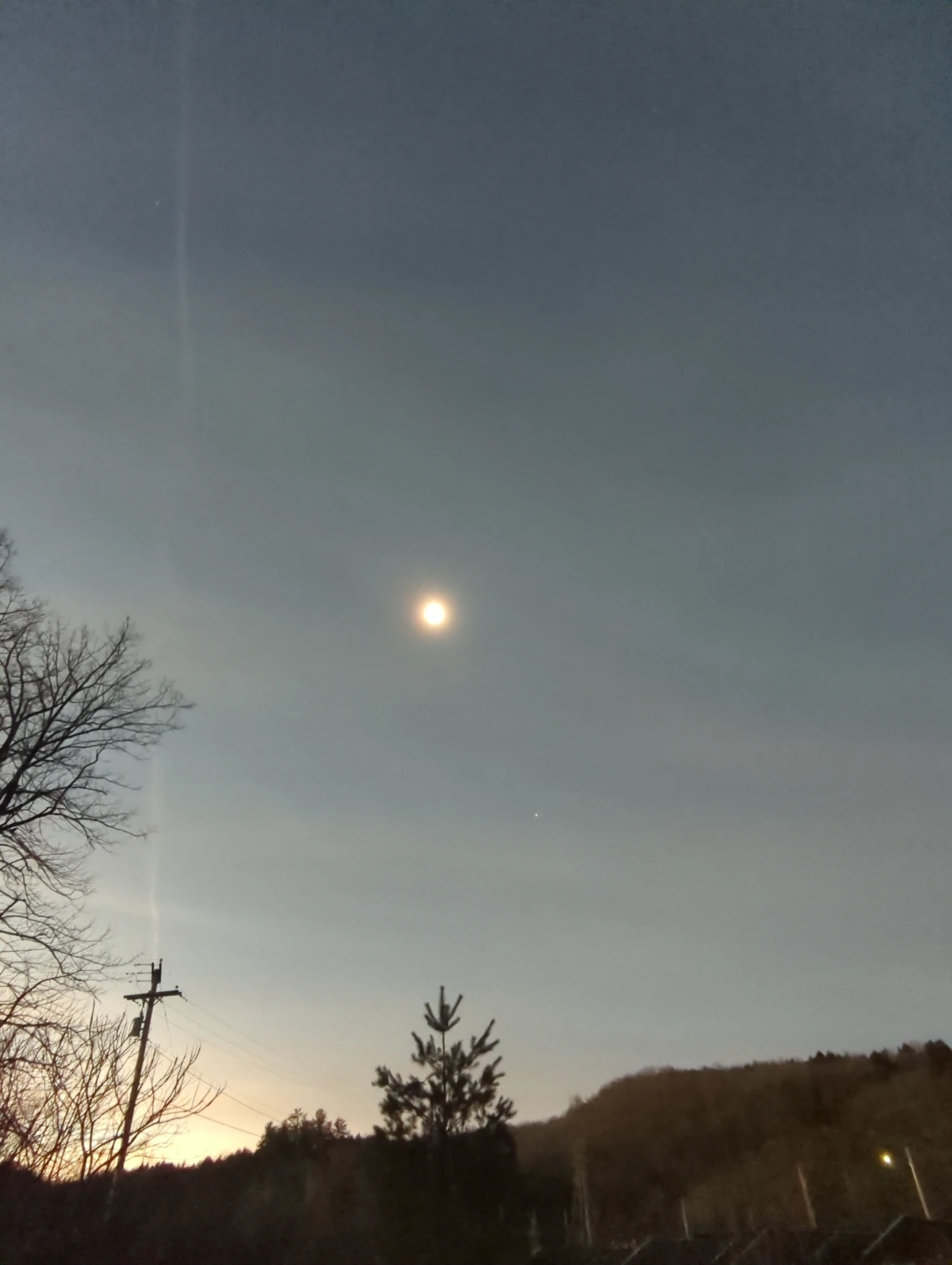 A photograph during totality but the sun just looks normal