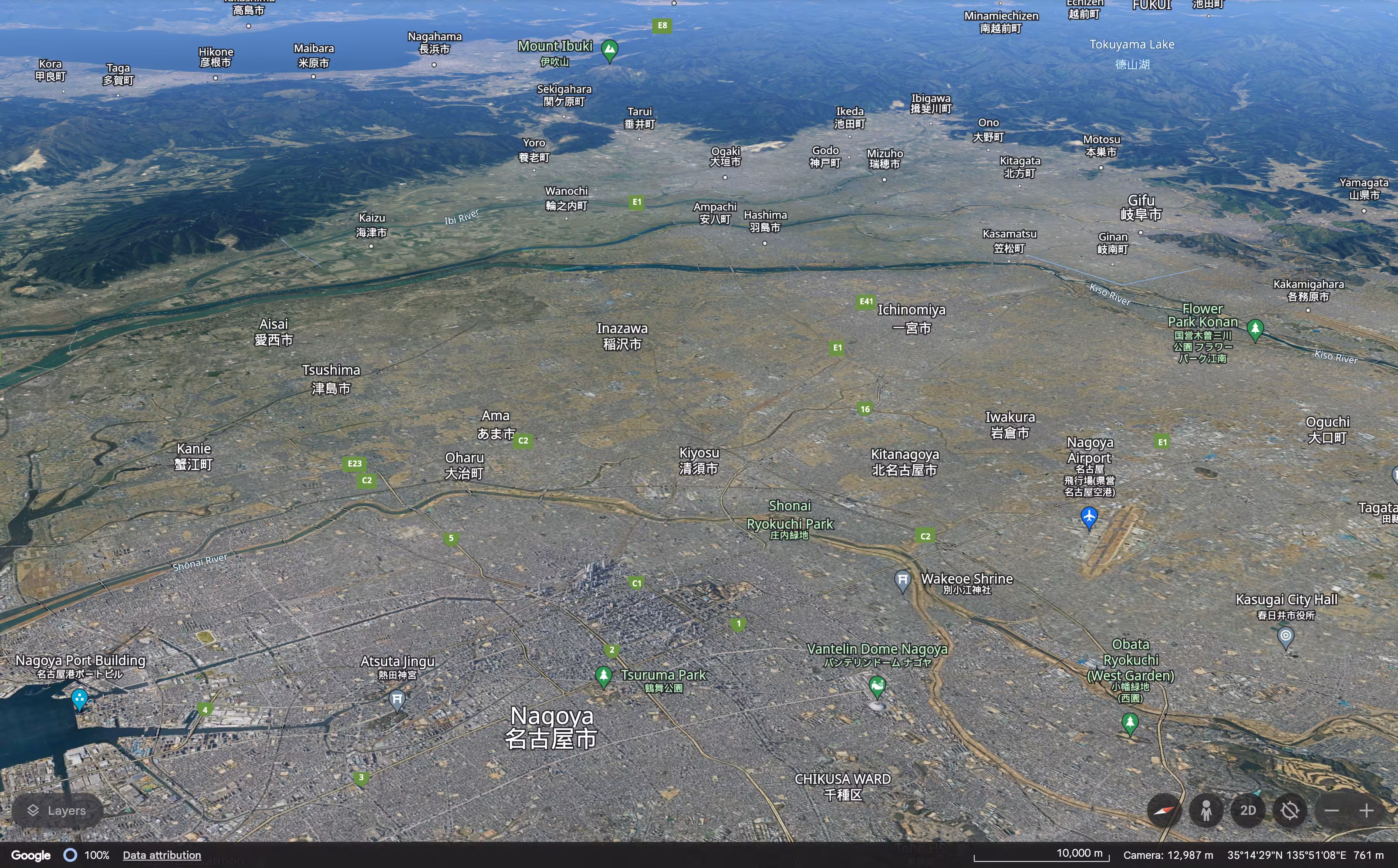 The same photo, but seen from Google Earth